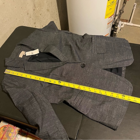 Ann Taylor LOFT Chambray One Button Blazer Jacket Blue Linen Blend NWT Size 10 - Picture 10 of 14